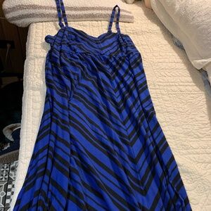 Torrid Royal Blue and Black Empire Waist Maxi